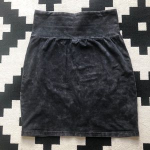 Washed Black Cotton Skirt
